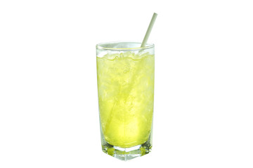 Fototapeta na wymiar Energy cocktails drink in glass or pineapple juice refreshing drink. cold fresh drink