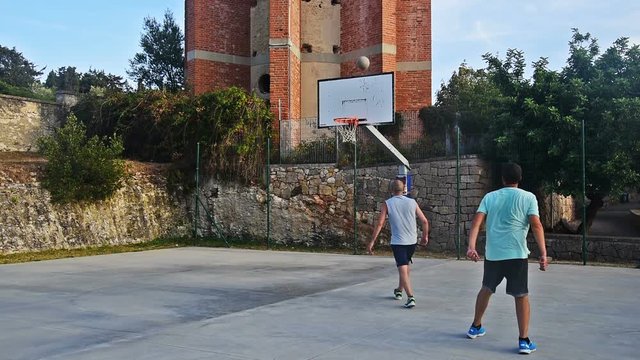 Three point shot in a one on one basketball game
