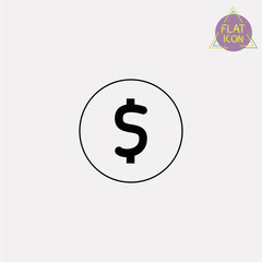 dollar line icon