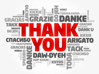 Fototapeta premium Thank You word cloud in different languages, concept background