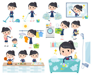 school girl Sailor suit_Housekeeping