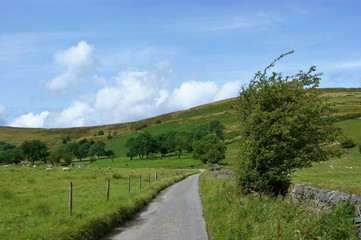 Fototapeta na wymiar A country road in the English peak District.