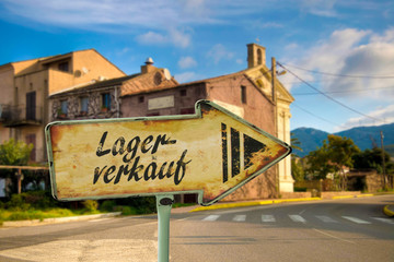 Schild 198 - Lagerverkauf