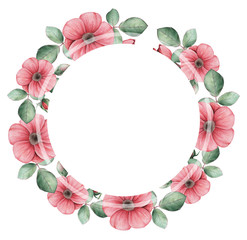 Hand painted watercolor charming combination of Flowers and Leaves, isolated on white background, Perfect for wedding,frame,quotes,pattern,greeting card,logo,invitations,lettering etc