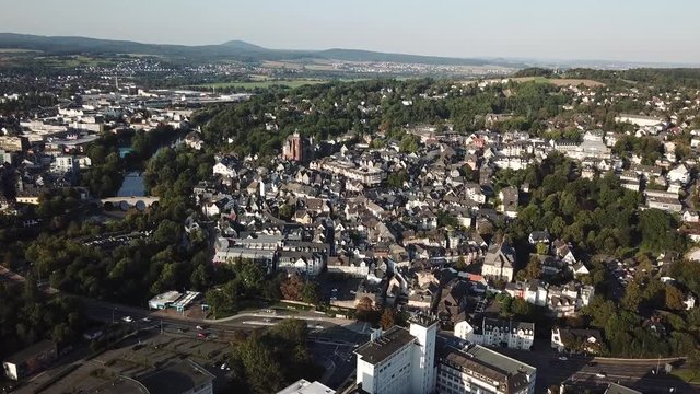 Aerial view over the old town Wetzlar. Hesse, Germany