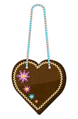 Traditional bavarian souvenir from Oktoberfest.  Gingerbread heart with place for your text