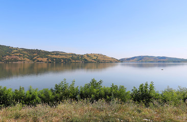 Wide Danube river shore