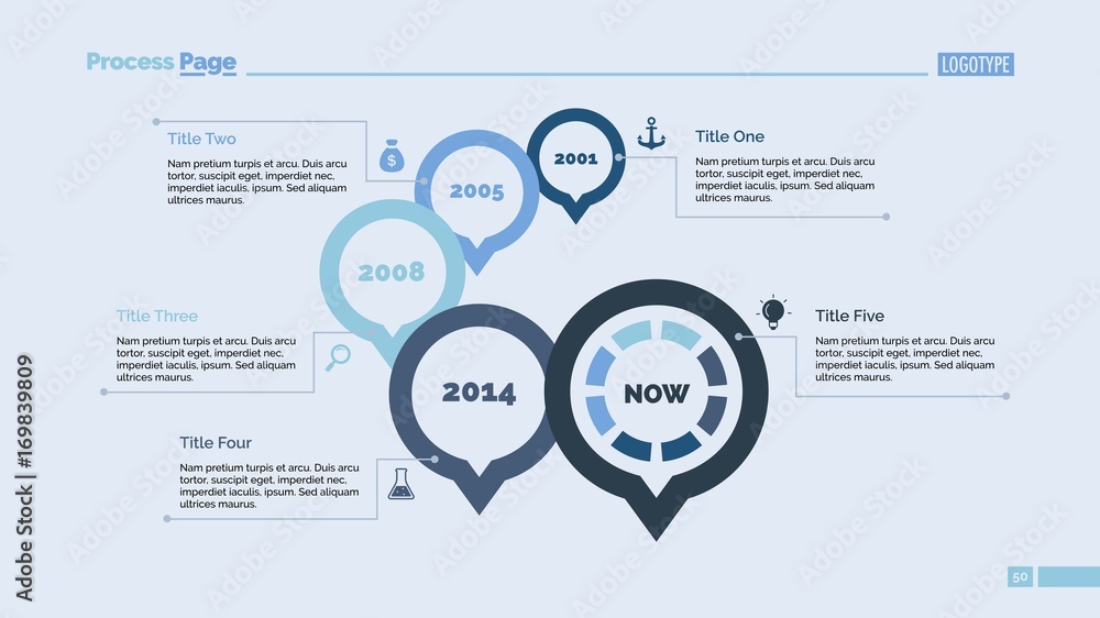 Poster five time pointers slide template