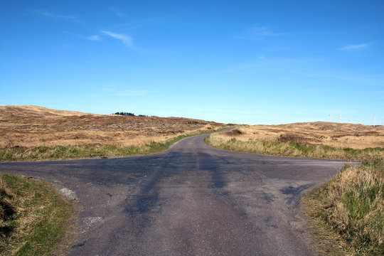 Along an empty road