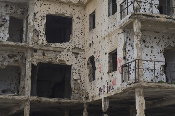 Casa destruída pela guerra civil libanesa