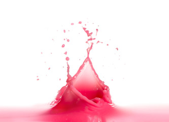 red wine splash isolated on white