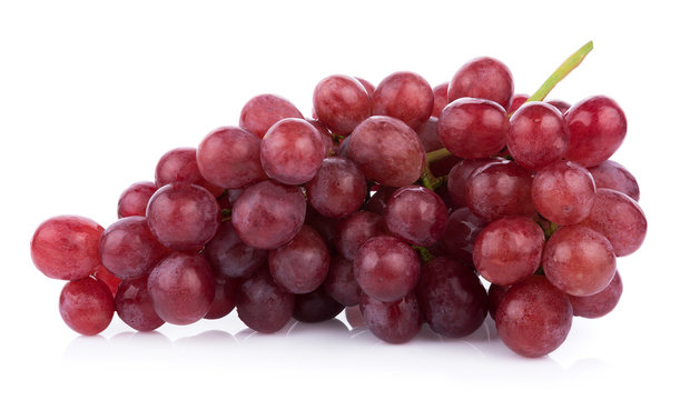 Ripe red grape isolated on white background