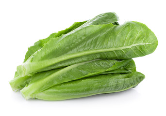 fresh cos lettuce isolated on white background