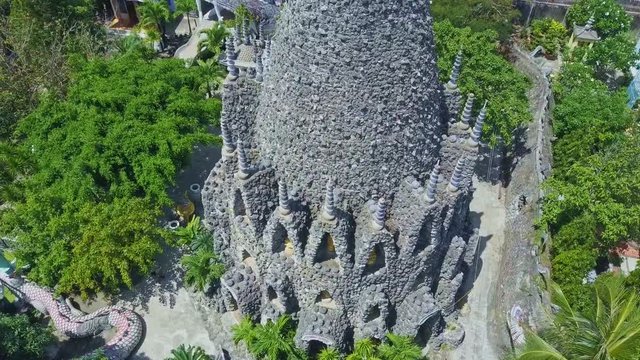 Flycam Rotates above and Goes Down to Buddhist Temple
