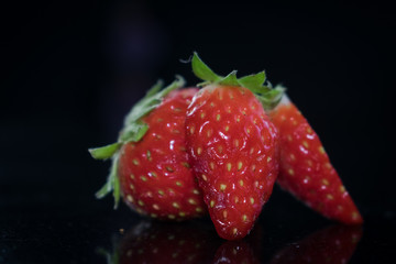Bright red strawberry. Fruit, healthy food