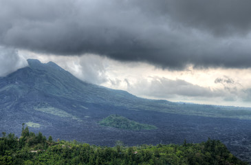 Naklejka premium Landscape of Batur volcano on Bali island, Indonesia..