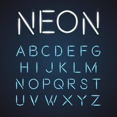 Neon font city text, Night Alphabet