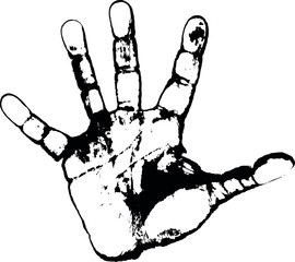 Female Hand Print Of Left Hand Made From Paint