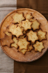 Brown christmas cookies top view