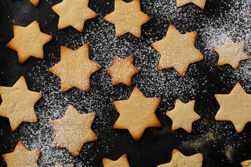 Gingerbread new year star cookies