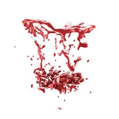 Splashes of paint isolated white background. 3d image, 3d rendering.