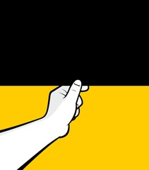 Man hand closing blank blind