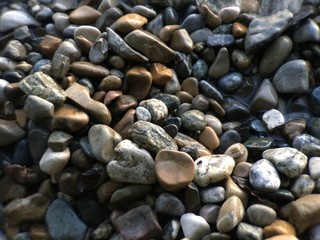 gravel on the river bank