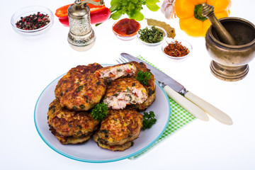 Cutlets from meat and vegetables