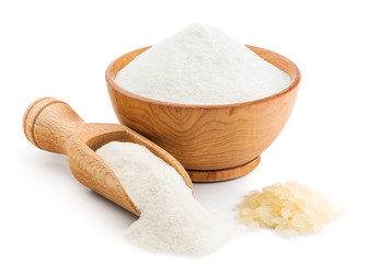 Rice flour isolated on white