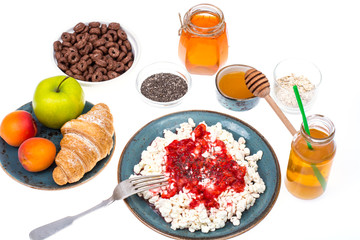 Healthy and healthy food with chia seeds