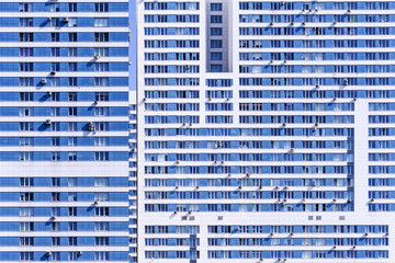 Facade of high-rise apartment building