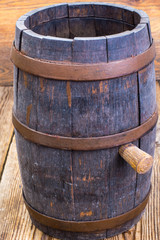 Fototapeta premium Old wooden barrel with cork