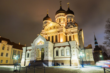 Fototapeta na wymiar The Alexander Nevsky Cathedral in Tallinn, Estonia