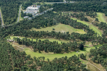 Vue aérienne du golf de Morfontaine dans l'Oise en France