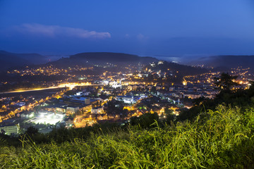 Sighisoara medieval town. night cityscape, Romania
