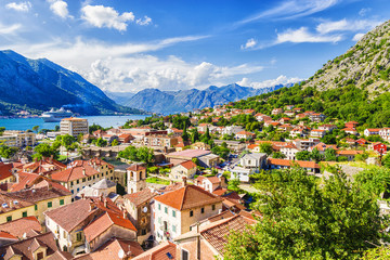 Naklejka na ściany i meble Panorama in Kotor, Montenegro