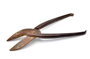 cutter tongs on a white background close up