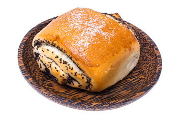 Sweet wheat roll with poppy seeds
