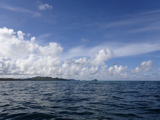 Bellows Beach and Na Mokulua Islands seen from Bay
