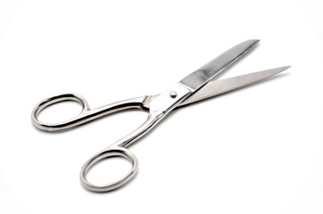 scissors on a white background close up photo