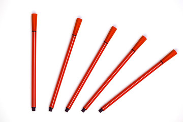 color pen on white background.
