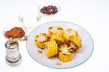 Meal of corn on the grill