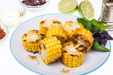 Meal of corn on the grill