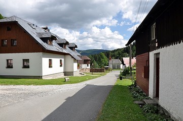 Fototapeta na wymiar village Petrikov, landscape Jeseniky, Czech republic, Europe 