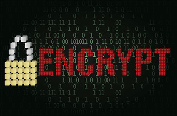 Text encrypt. security concept. vector illustration
