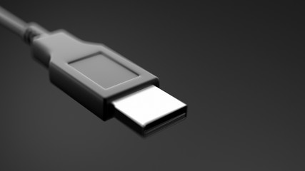 USB port concept. 3d illustration, 3d rendering.