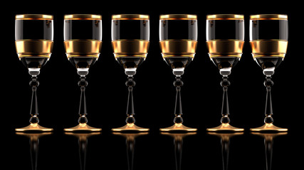 Glass for wine. 3d illustration, 3d rendering.