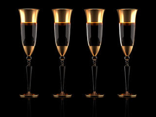 Glass for wine. 3d illustration, 3d rendering.