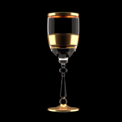 Glass for wine. 3d illustration, 3d rendering.