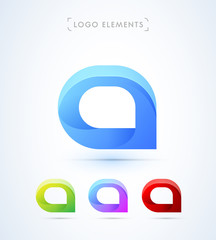 Vector message bubble logo template. Material design style